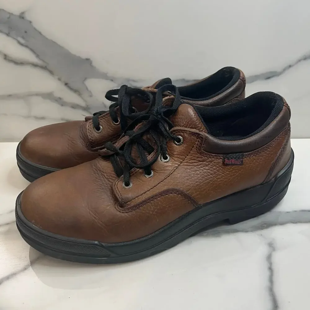 Red Wing 6611 Men's Brown Leather Steel Toe Lace-Up Work Shoes Sz 10 D Safety